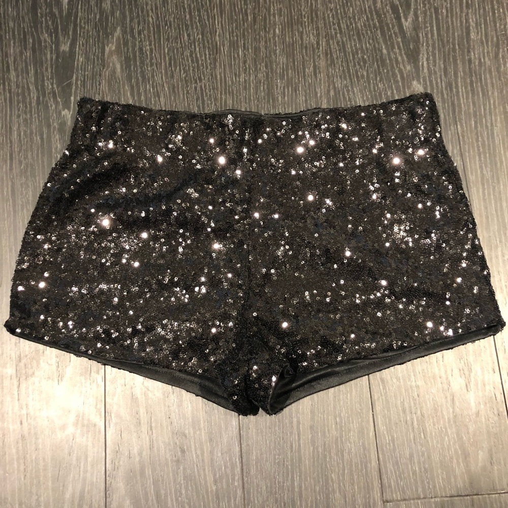 Black Sequin Shorts